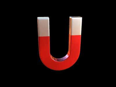 Shiny metallic magnet 3D model