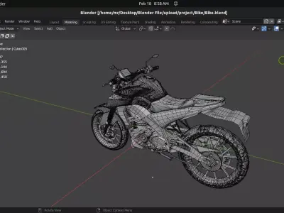 Yamaha MT-125 Realistic 3D Model  Game Ready High Detail Blender Low-poly 3D model
