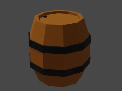 Low Poly Blender Barrel Model Low-poly 3D model
