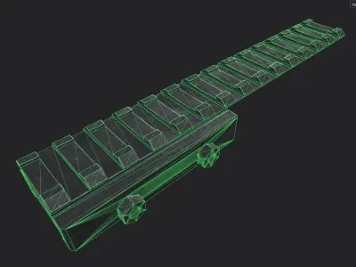 Gun Part4 Rail Mount 01 Low-poly 3D model