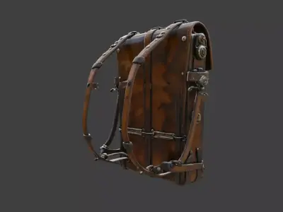 Steampunk Messenger Bag Low-poly 3D model