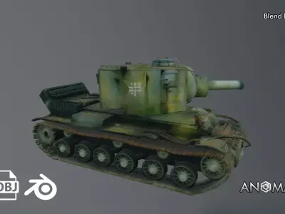 destroyed tank 3D model