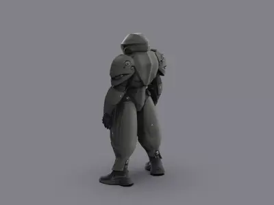 Night City Character Police 3D model