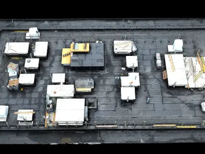 construction-site building roof photogrammetry Low-poly 3D model