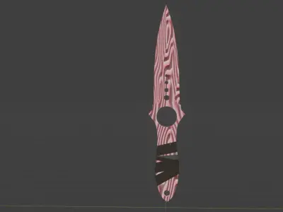 Skeletal knife Low-poly 3D model