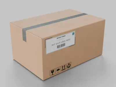 Regular Cardboard Box - Rigged and Fully Customizable Low-poly 3D model