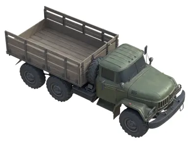 Zil 131 Army Truck Low-poly 3D model