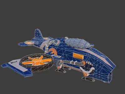 Cartoon low-poly airplane Low-poly 3D model purchase