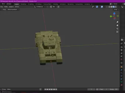 Tank Churchill MK vii Low-poly 3D model