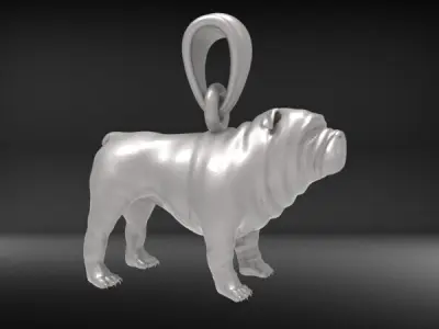 Bull Dog  Pendant Charm Necklace 3D print model