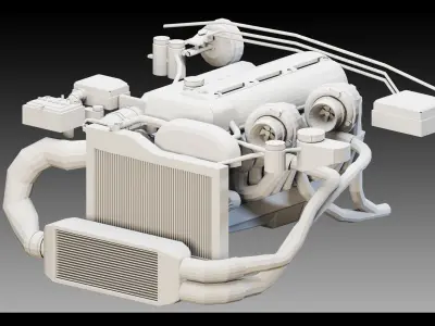 16 Industrial Engines- Vol 03- High detail 3d models Low-poly 3D model