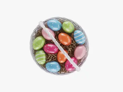 Easter Eggs Basket 04 3D model