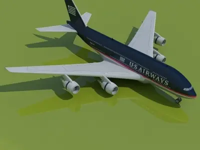 US Airways Model Airbus A380 3D model
