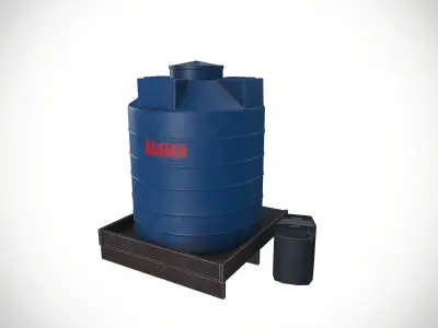 Plastic water tank Low-poly 3D model purchase