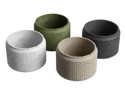  Geometric Concrete Planter Models 