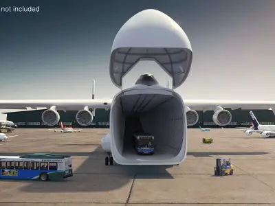 Radia Windrunner Cargo Airplane Rigged 3D model
