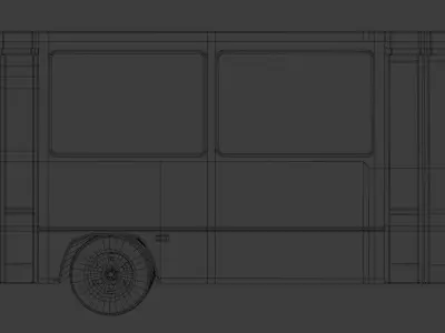 90s Minibus  Low-poly 3D model