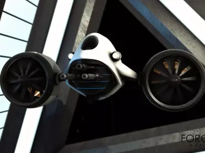 Drone Model star wars spaceship with two propellers 3D model