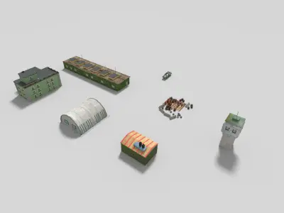 low poly military pack Low-poly 3D model purchase