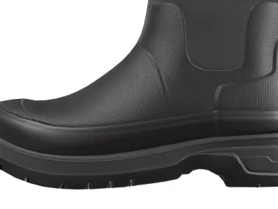 Black Short Rubber Boots 3D model