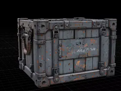 Loot Crate 3D Model Industrial Supply Box Bg Scene  Low-poly 3D model