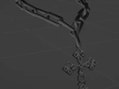 cross chain necklace 3D model