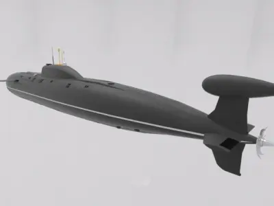 Akula Class Russian Submarine 3D model