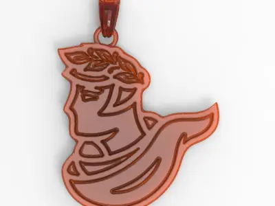 Ancient greek with laurel wreath Pendant 3D print model