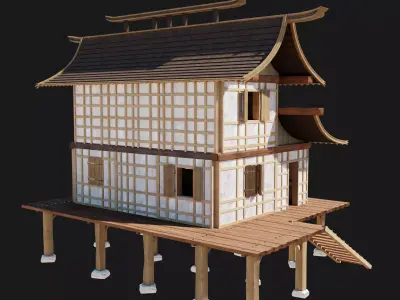 Feudal House 2 Free low-poly 3D model