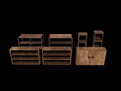 Medieval furniture set  3D model