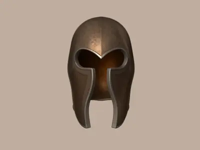 Bronze Rust Medieval Helmet - Character Design Low-poly 3D model