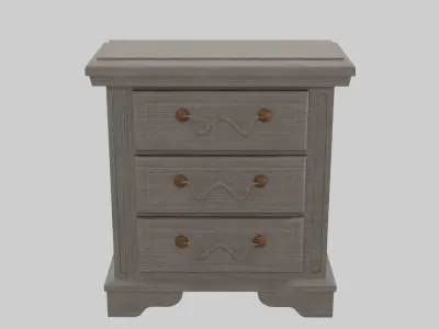 Wooden Dresser Low-poly 3D model