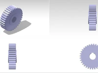 Cylindrical gears with straight teeth Free 3D model