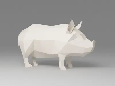 Pig Low Poly polygonal 3D model