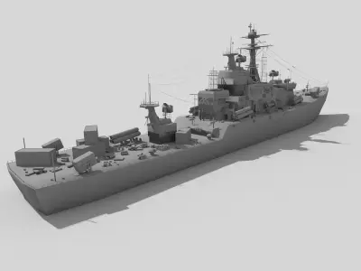 destroyer ship 3D model purchase