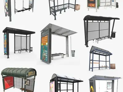 Bus Stop Collections 3D model purchase