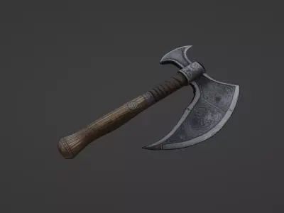 Ancient Warriors Engraved Battle Axe   3D model