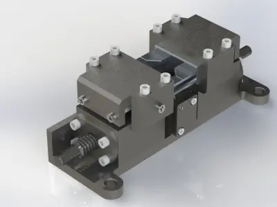 Machine vice with movable replaceable jaws 3D model