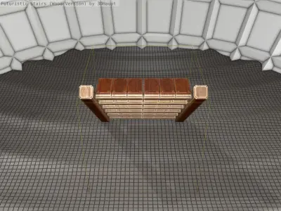 Wood Stairs Construction Element 15  Low-poly 3D model