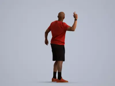 00373Carl008 - Adult Black male exercising in athletic wear for 3D model