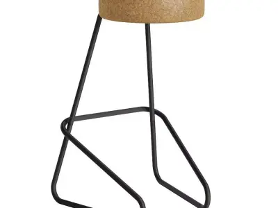 Big Cork Seated Bar Stool Tecta 3D model