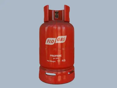 Gas Cylinder Red Low-poly 3D model