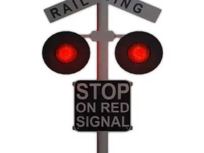 Railway signal Low-poly 3D model