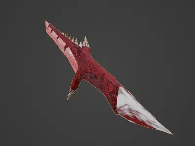 Stylized Lizard Blade PBR Low-Poly game ready Low-poly 3D model