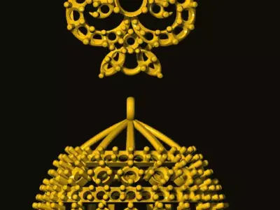 jumka gold ornament 3D print model