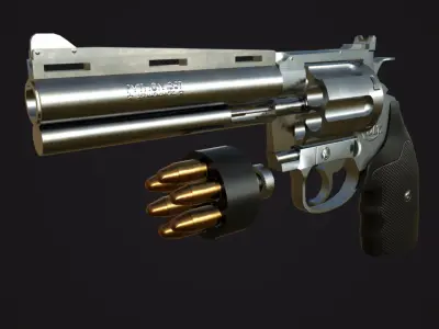 Colt Python 357 Revolver Low-poly 3D model