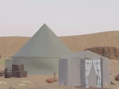 Desert Settlement Aerial View 3D model