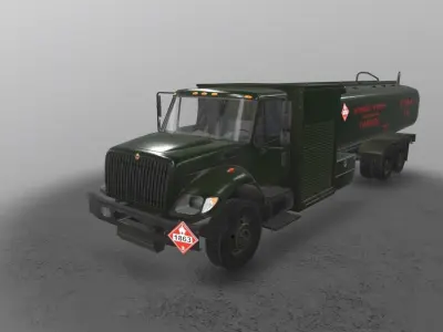  Refueler Green International 7400  Low-poly 3D model