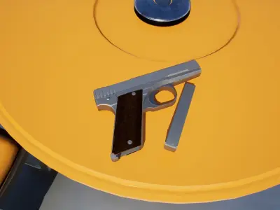 Hamada Type 2 Pistol Model Low-poly 3D model