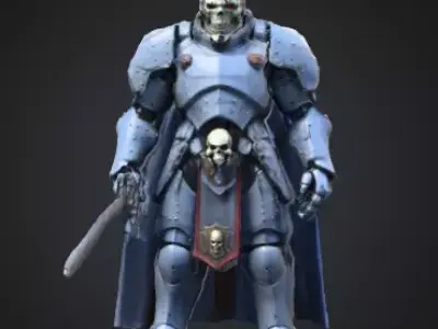 Grimdark SciFi Knight Champion 3D Printable STL 3D model